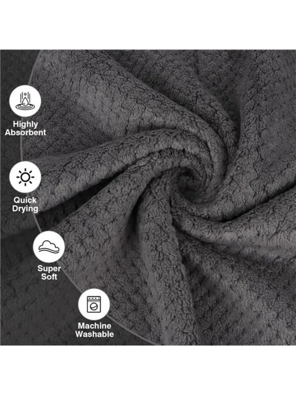 Microfiber Gym Towels 3 Pack Quick Dry Soft Absorbent Workout Yoga Spa Fitness
